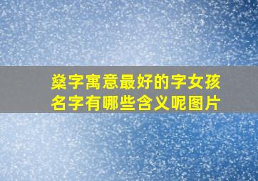 燊字寓意最好的字女孩名字有哪些含义呢图片