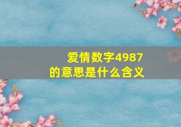 爱情数字4987的意思是什么含义