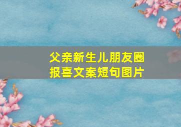 父亲新生儿朋友圈报喜文案短句图片