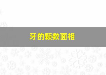 牙的颗数面相