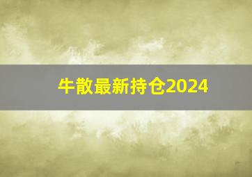 牛散最新持仓2024