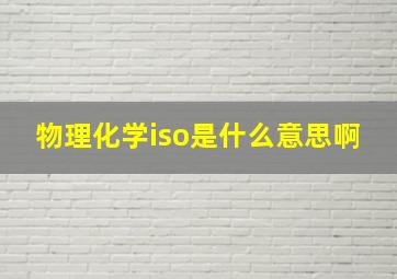 物理化学iso是什么意思啊