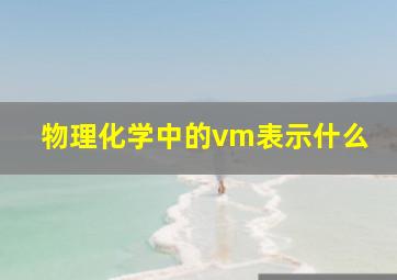 物理化学中的vm表示什么