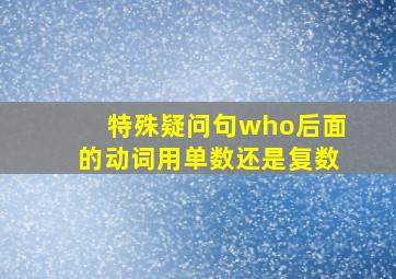 特殊疑问句who后面的动词用单数还是复数