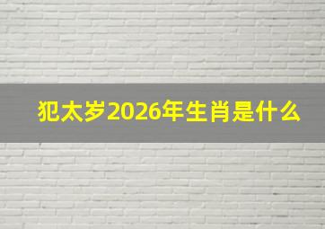 犯太岁2026年生肖是什么