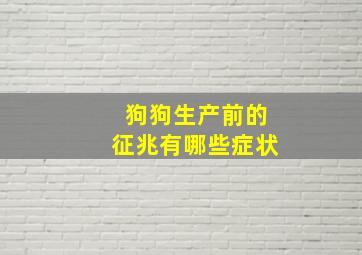 狗狗生产前的征兆有哪些症状