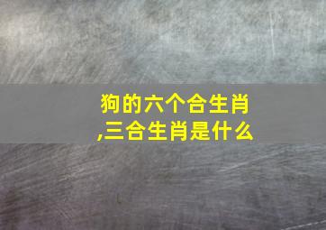 狗的六个合生肖,三合生肖是什么