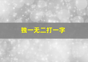 独一无二打一字