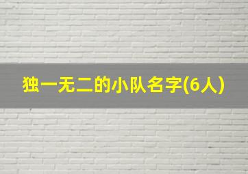 独一无二的小队名字(6人)