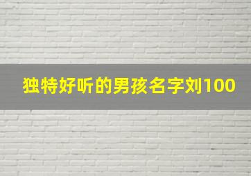 独特好听的男孩名字刘100