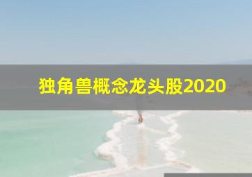 独角兽概念龙头股2020