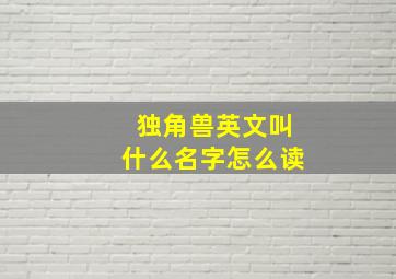 独角兽英文叫什么名字怎么读