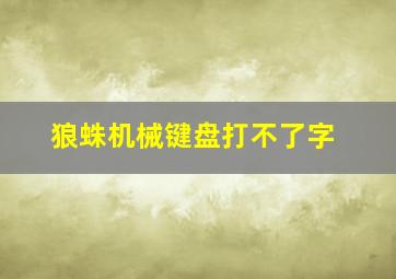 狼蛛机械键盘打不了字