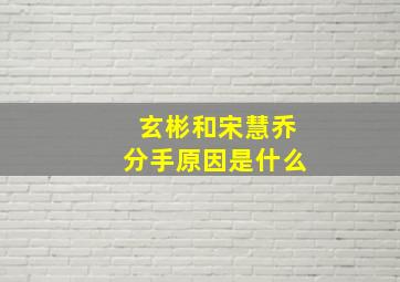 玄彬和宋慧乔分手原因是什么