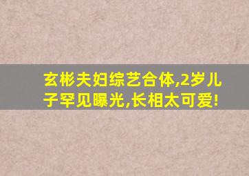 玄彬夫妇综艺合体,2岁儿子罕见曝光,长相太可爱!