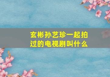 玄彬孙艺珍一起拍过的电视剧叫什么