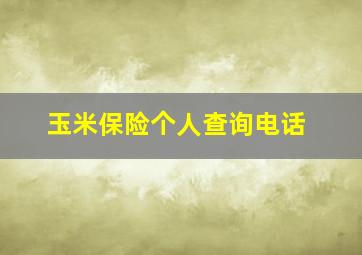 玉米保险个人查询电话