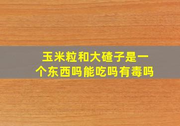 玉米粒和大碴子是一个东西吗能吃吗有毒吗