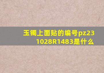 玉镯上面贴的编号pz231028R1483是什么