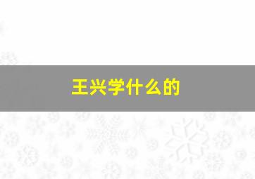 王兴学什么的