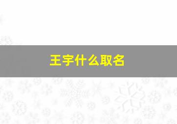 王宇什么取名