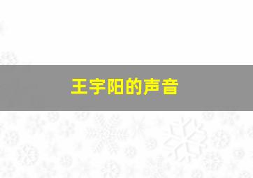 王宇阳的声音