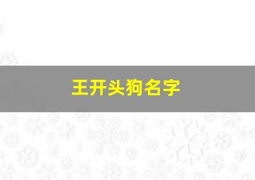 王开头狗名字