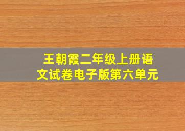 王朝霞二年级上册语文试卷电子版第六单元