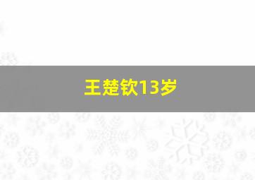 王楚钦13岁