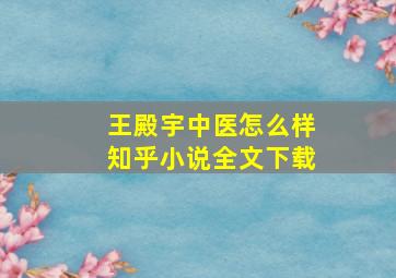 王殿宇中医怎么样知乎小说全文下载