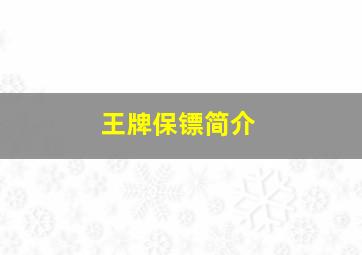 王牌保镖简介