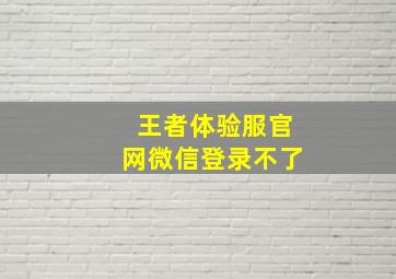 王者体验服官网微信登录不了