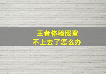 王者体验服登不上去了怎么办