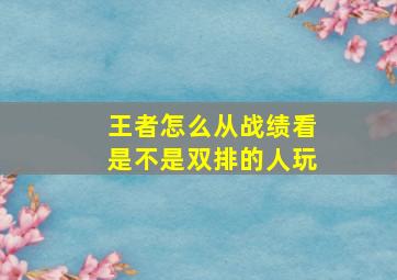 王者怎么从战绩看是不是双排的人玩