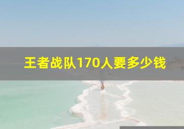 王者战队170人要多少钱