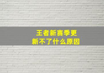 王者新赛季更新不了什么原因