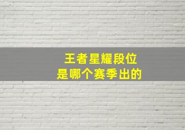 王者星耀段位是哪个赛季出的