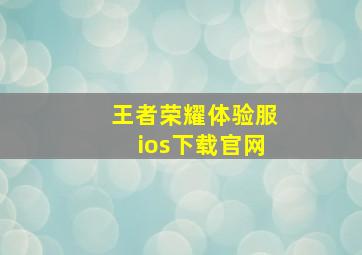 王者荣耀体验服ios下载官网