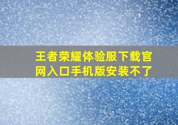 王者荣耀体验服下载官网入口手机版安装不了