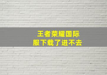 王者荣耀国际服下载了进不去