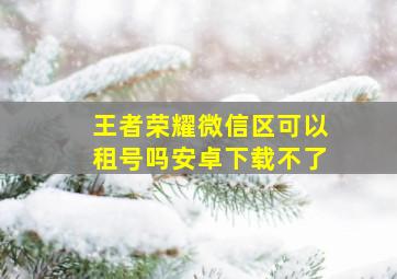 王者荣耀微信区可以租号吗安卓下载不了