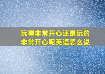 玩得非常开心还是玩的非常开心呢英语怎么说