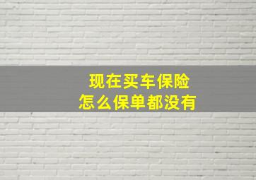 现在买车保险怎么保单都没有