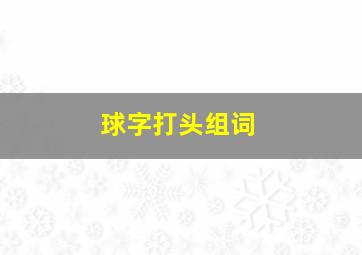 球字打头组词