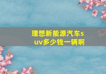 理想新能源汽车suv多少钱一辆啊