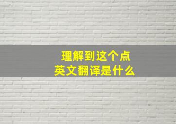 理解到这个点英文翻译是什么