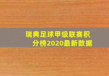 瑞典足球甲级联赛积分榜2020最新数据