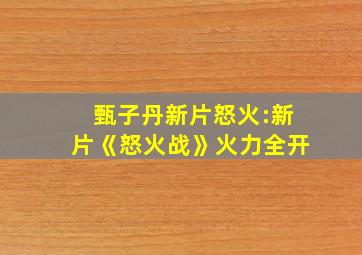 甄子丹新片怒火:新片《怒火战》火力全开