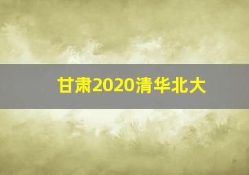 甘肃2020清华北大