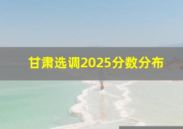 甘肃选调2025分数分布